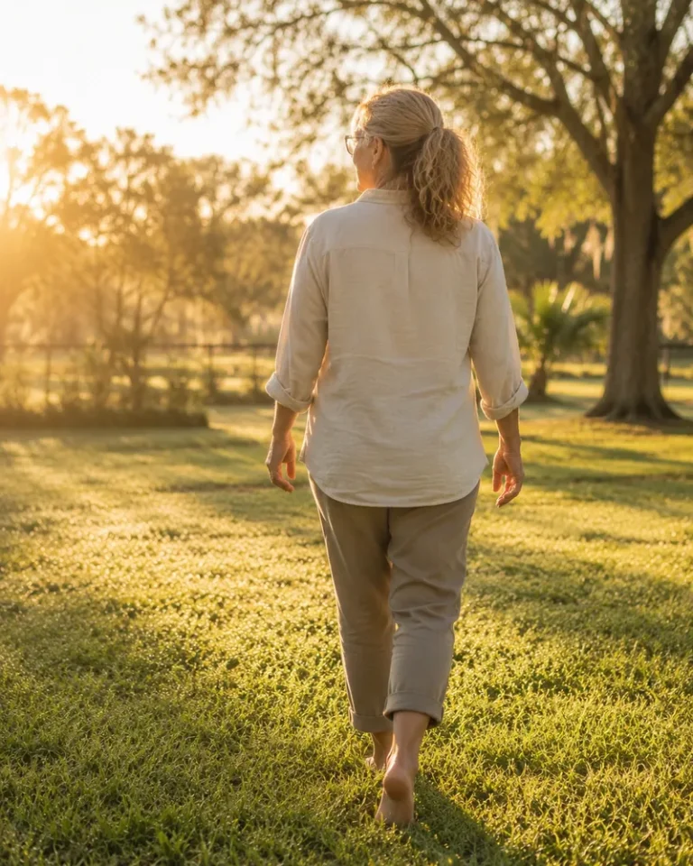 Barefoot grass mindfulness wellness Banner Harvest