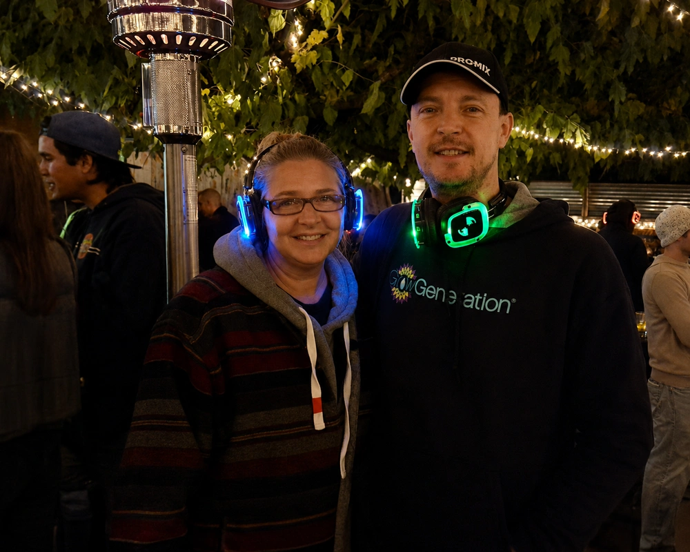 Paul and Yolanda ImOberstag Santa Rosa headphone wellness event
