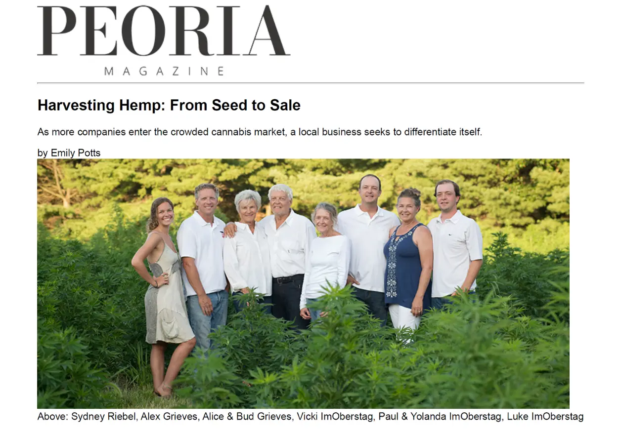 Peoria Magazine feature about Banner Harvest and the Illinois hemp industry